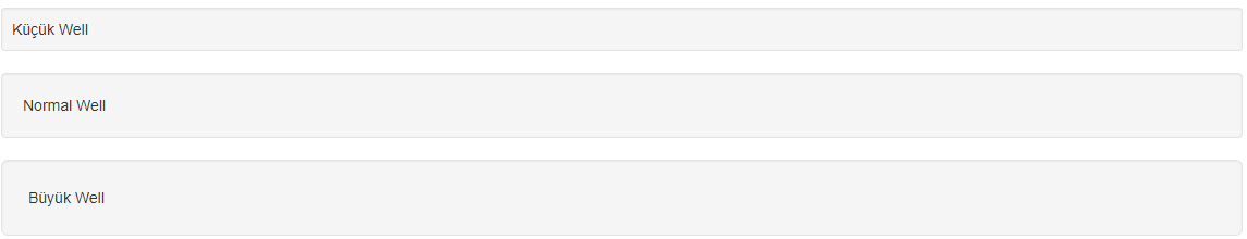 Well Örneği 2; Küçük, normal ve büyük well